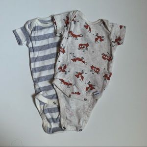 Two Gerber Baby Boy Graphic Onesies
